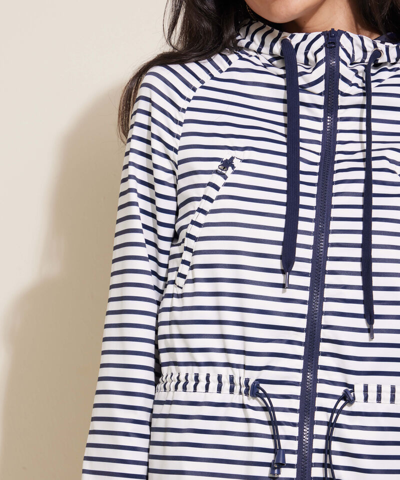 Chaqueta Manga Larga De Rayas Con Capota