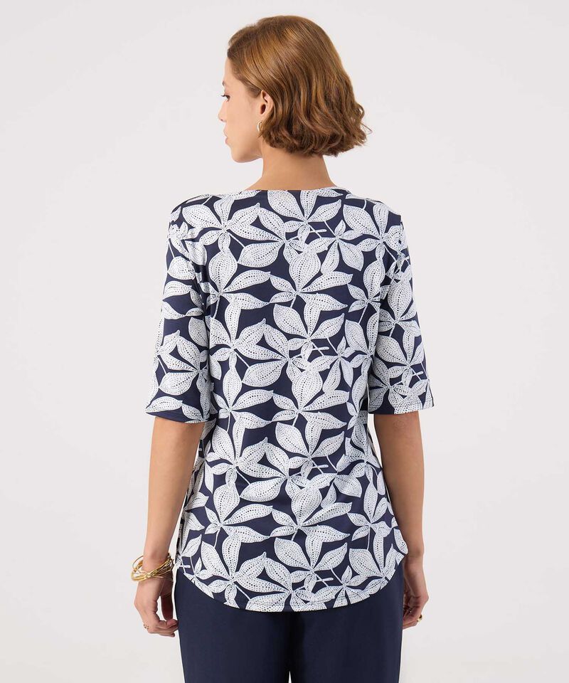 Camiseta Manga 3/4  Cuello Redondo  Estampada