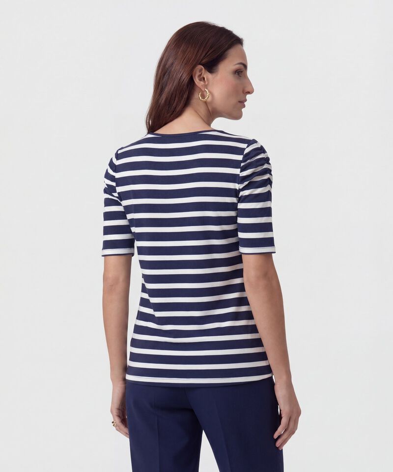 Camiseta Manga Corta Con Ruche Estampada