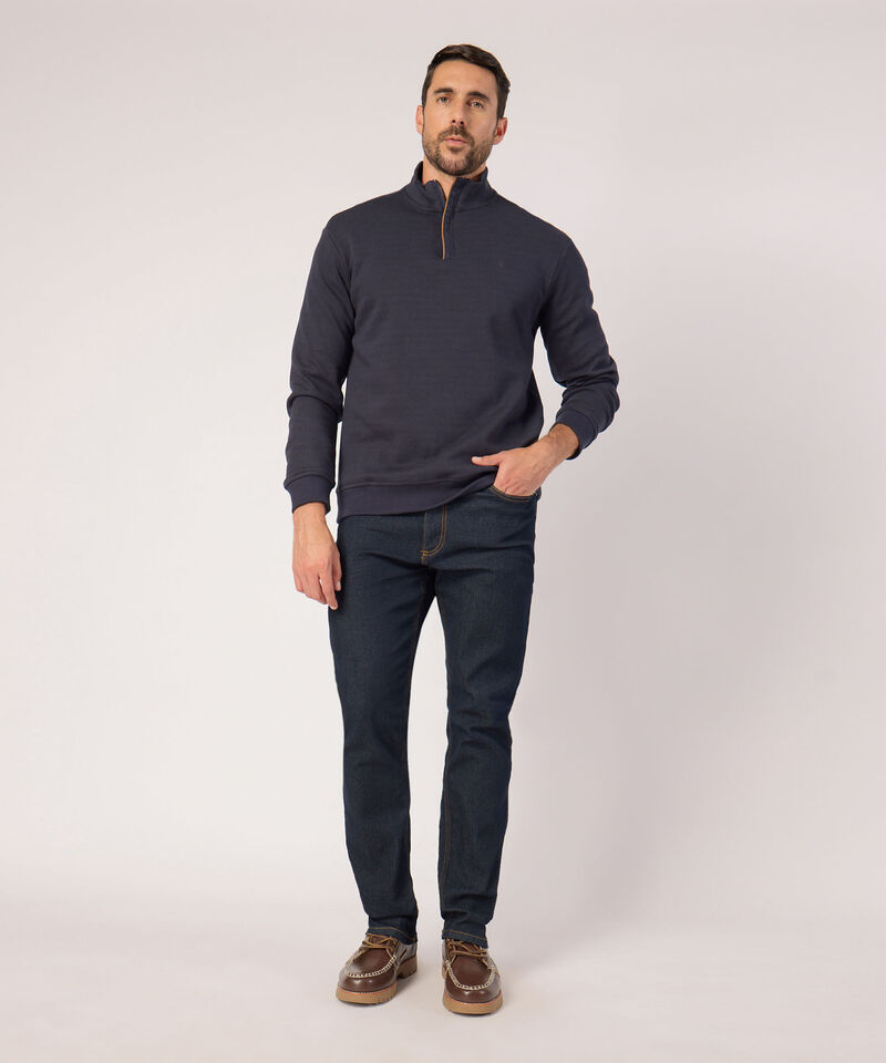 Buzo Unicolor Con Cuello Alto 