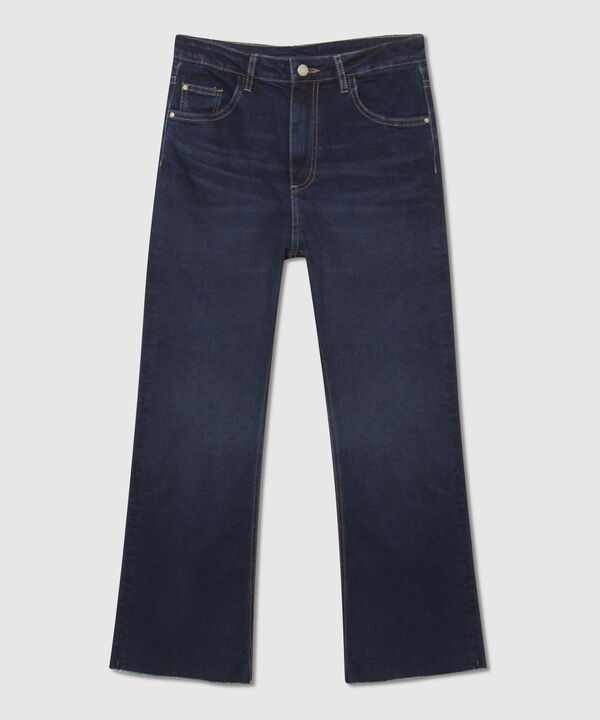 Jean Cropped Flare Tono Oscuro