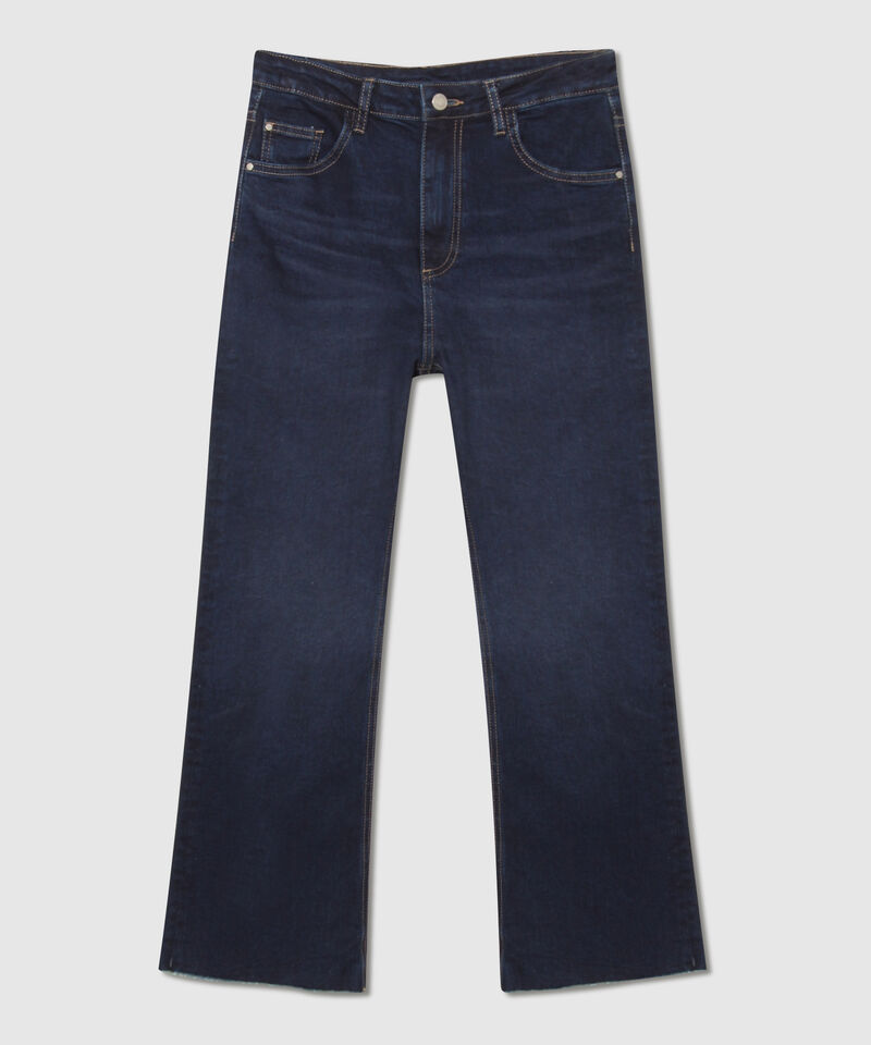 Jean Cropped Flare Tono Oscuro