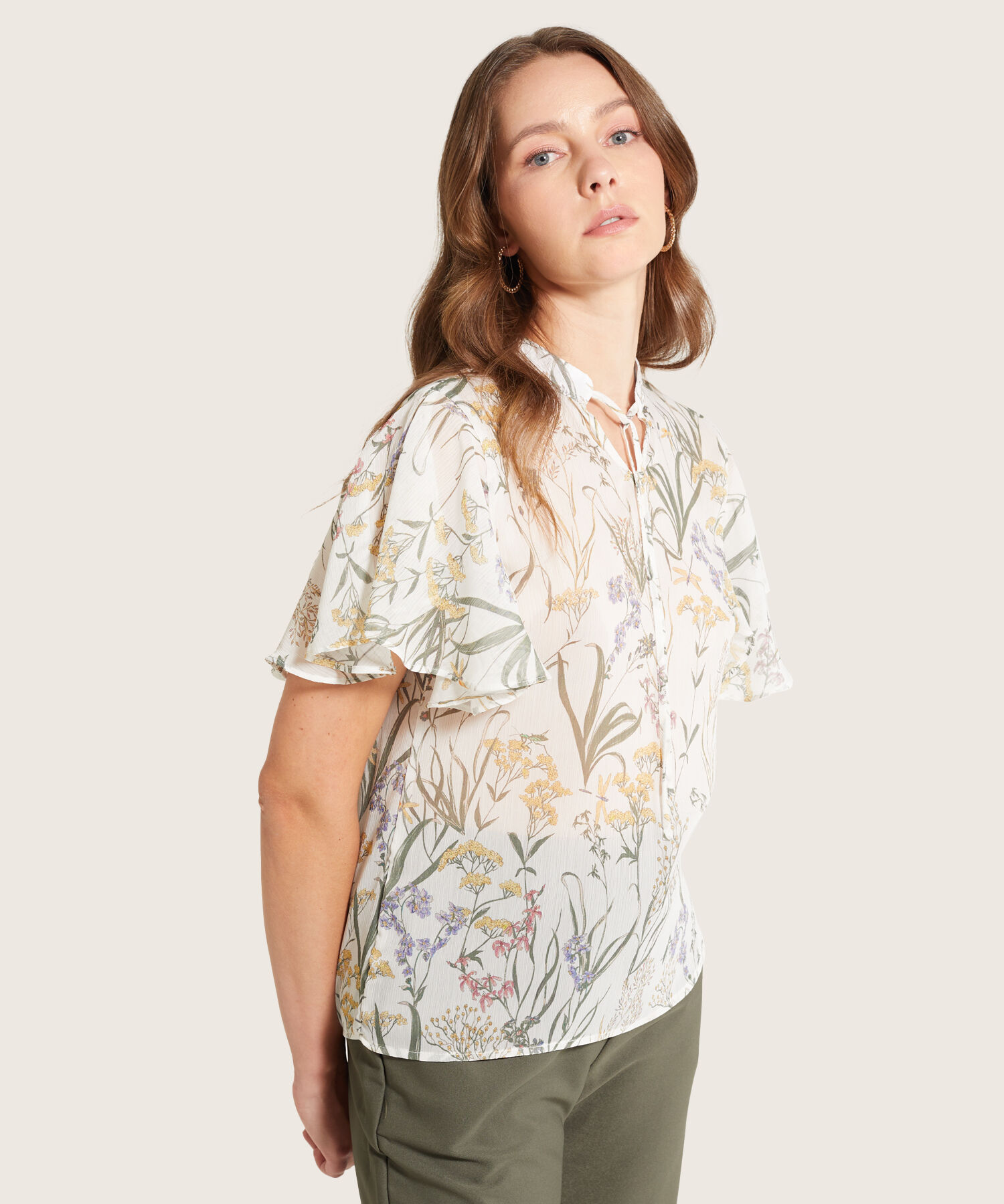 Blusa Manga Acampanada Estampada