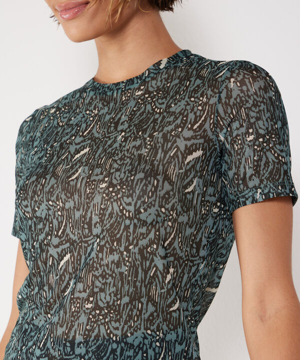 Camiseta Estampada Manga Corta, Cuello Redondo En Pieza, Bohemio Ornamental image number null