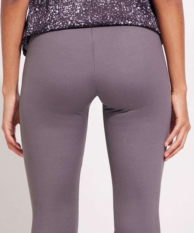 Leggings Largo Tiro Alto Con Pretina Delgada Unicolor Con Reflectivos En Botas