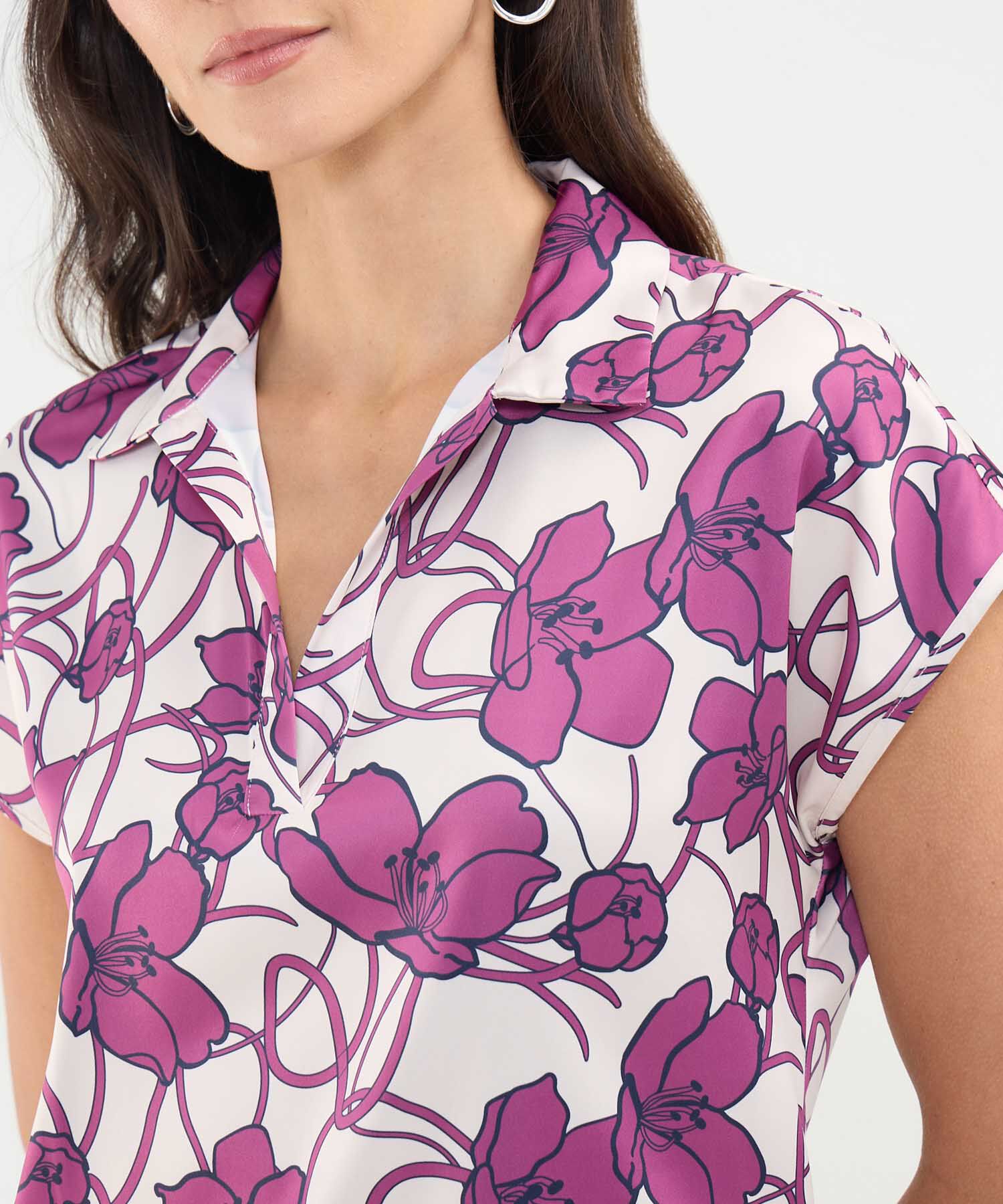 Blusa Satinada Estampada