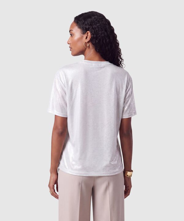 Camiseta Manga Corta Metalizada Mujer