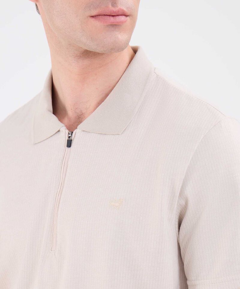 Polo Unicolor Con Cremallera