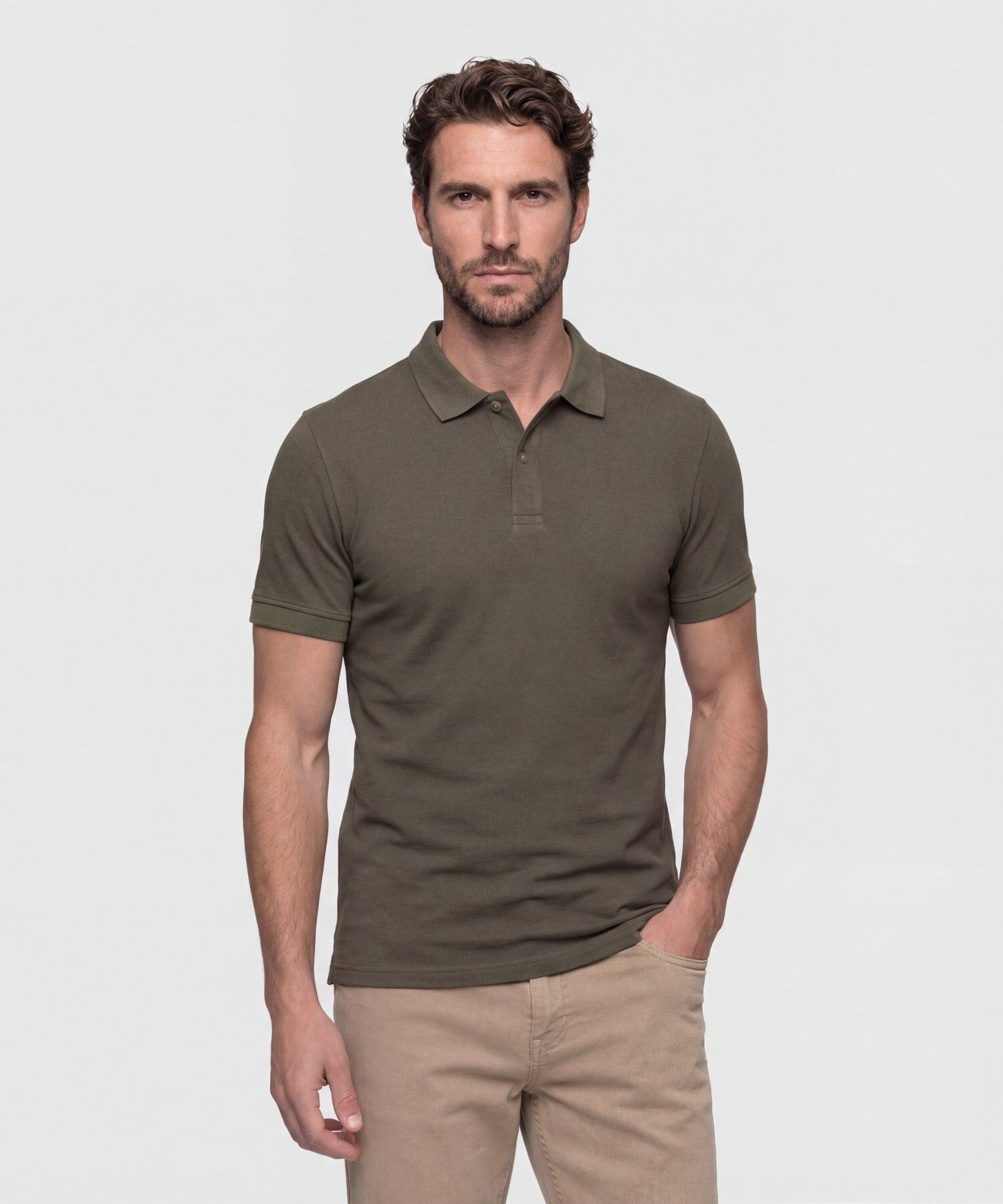 Polo Unicolor Texturizada 