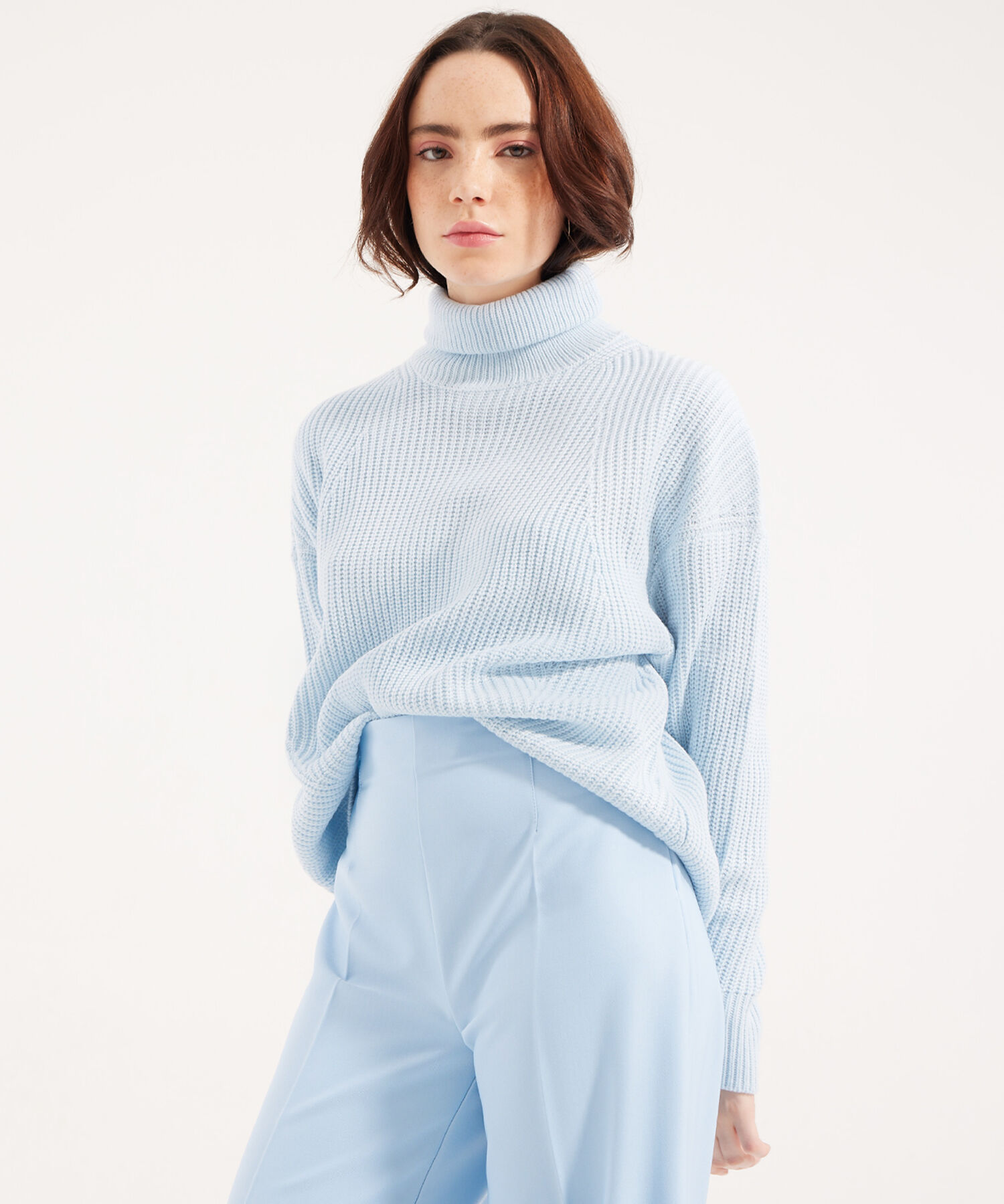Sacos de lana cuello tortuga top