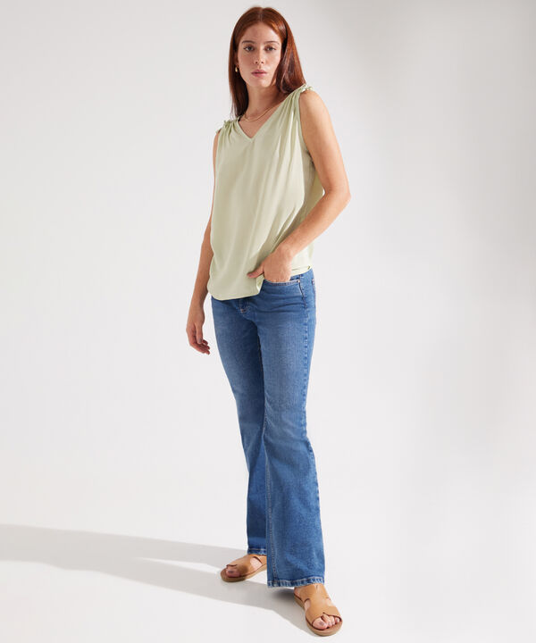 Blusa Manga Sisa con Escote en V