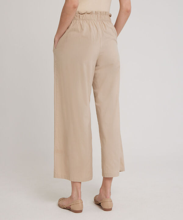 Pantalon Moda Tipo Paper Bag, Bota Amplia Con Bolsillos Laterales Y Cinturón Para Anudar, Cristales Linea Moda