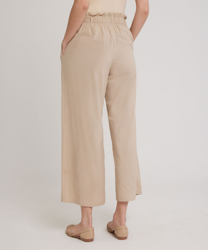 Pantalon Moda Tipo Paper Bag, Bota Amplia Con Bolsillos Laterales Y Cinturón Para Anudar, Cristales Linea Moda