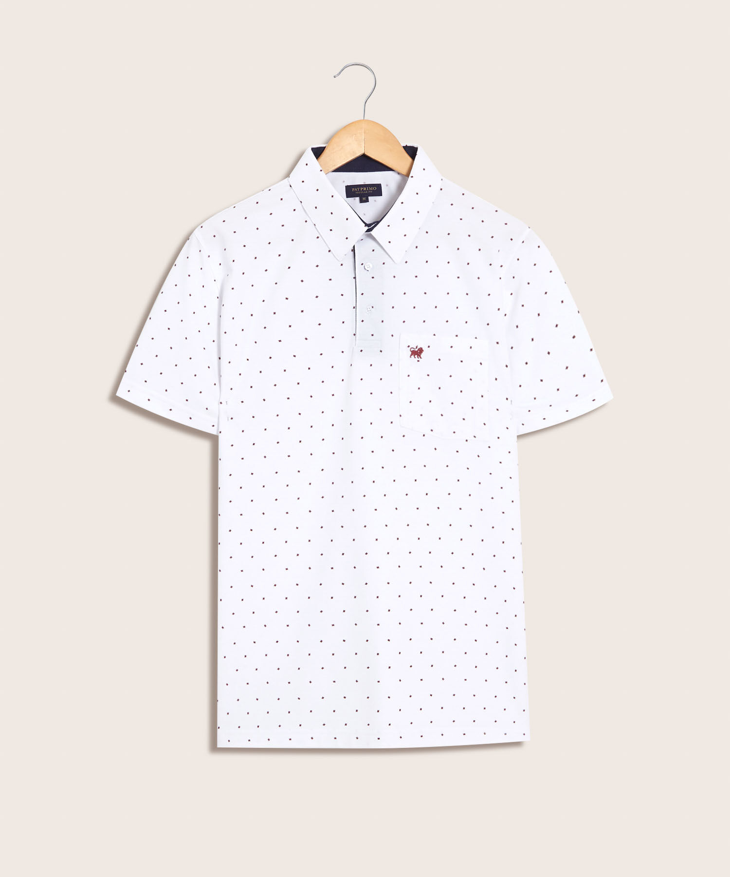 Polo Estampada Cuello Duro