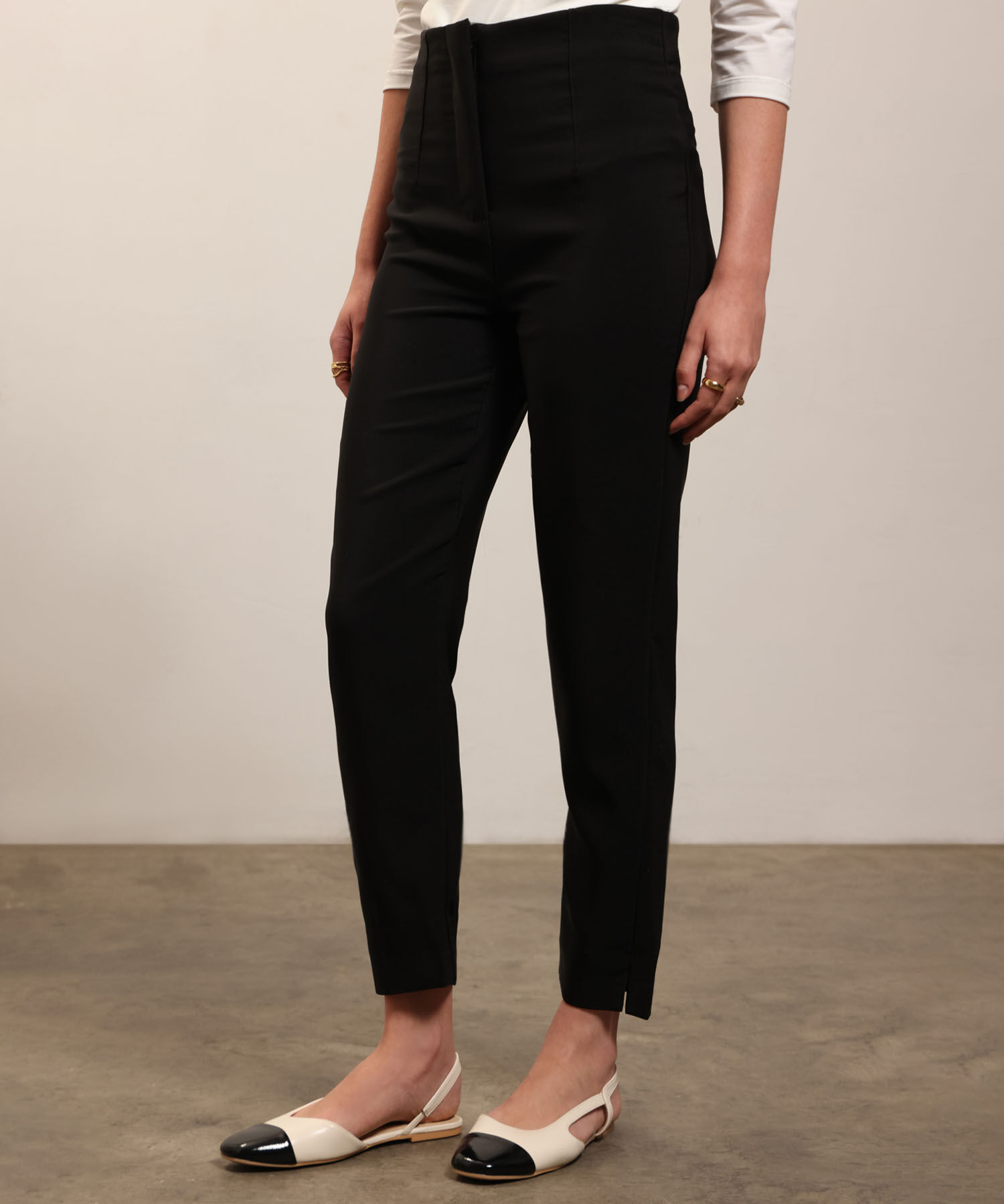 Pantalon Tiro Alto Unicolor