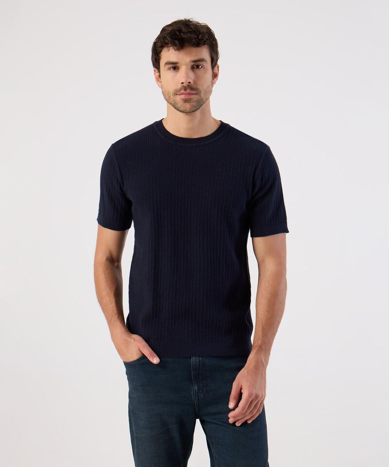 Camiseta Texturizada Cuello Redondo 
