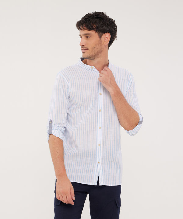 Camisa Manga Larga Cuello Mao