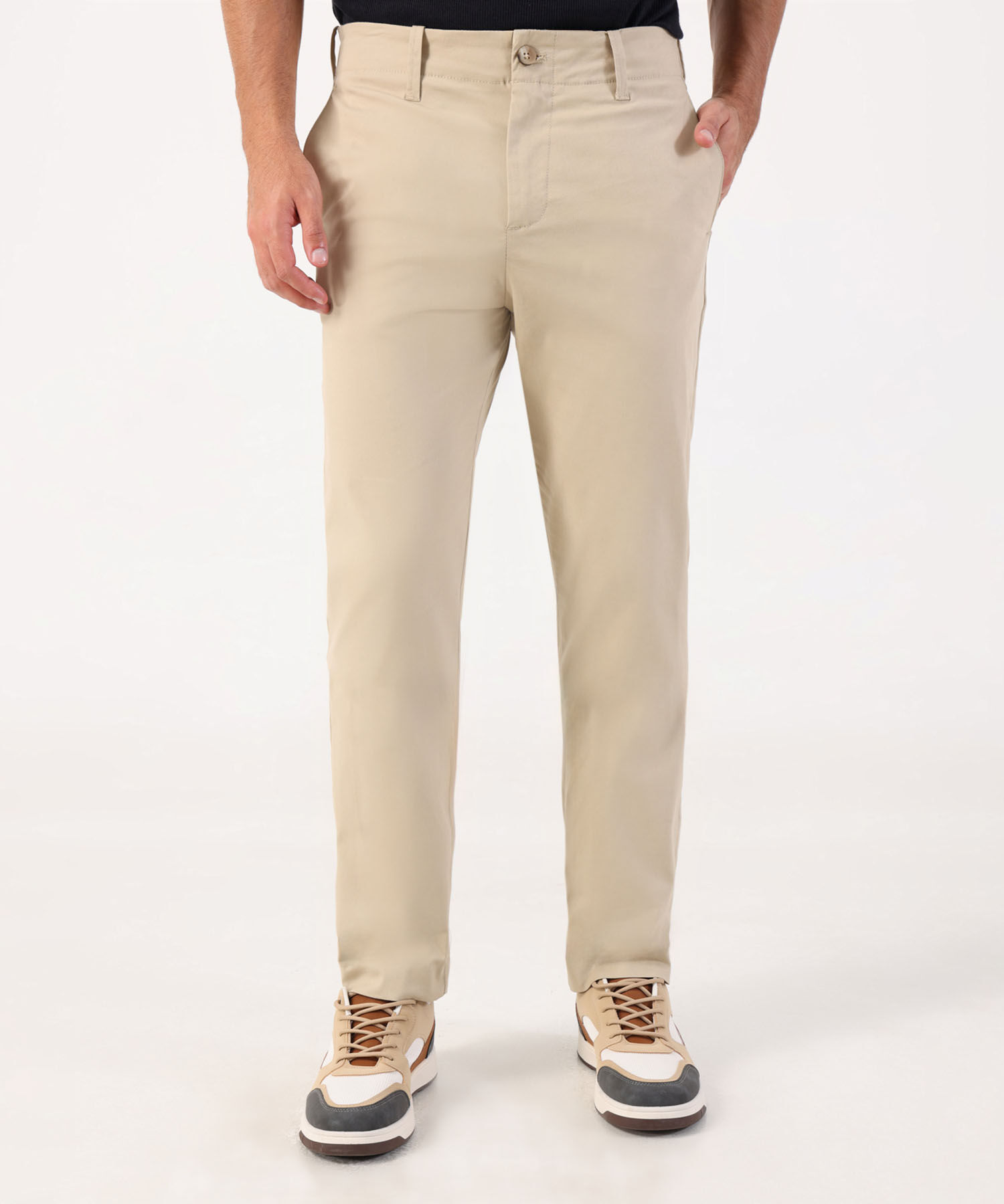 Pantal&oacute;n Chino Unicolor De Corte Casual