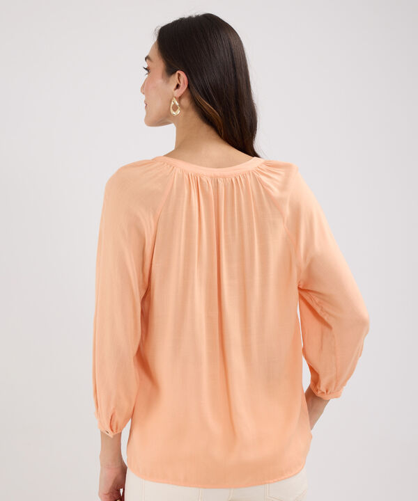 Blusa Manga Tres Cuartos Cuello Neru Unicolor