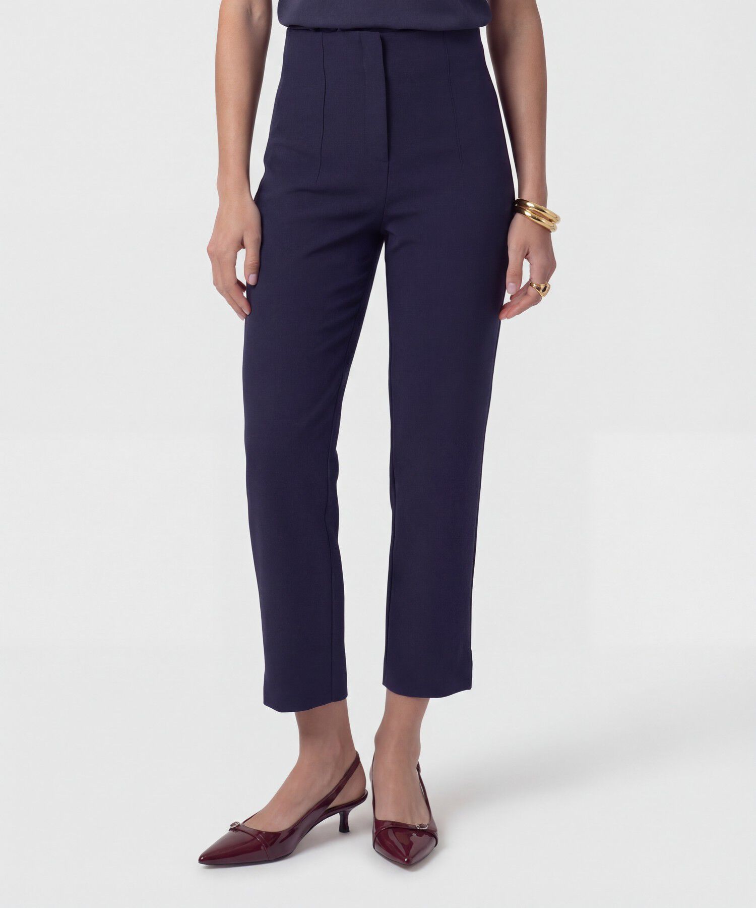 Pantal&oacute;n Clasico De Tiro Alto Para Mujer