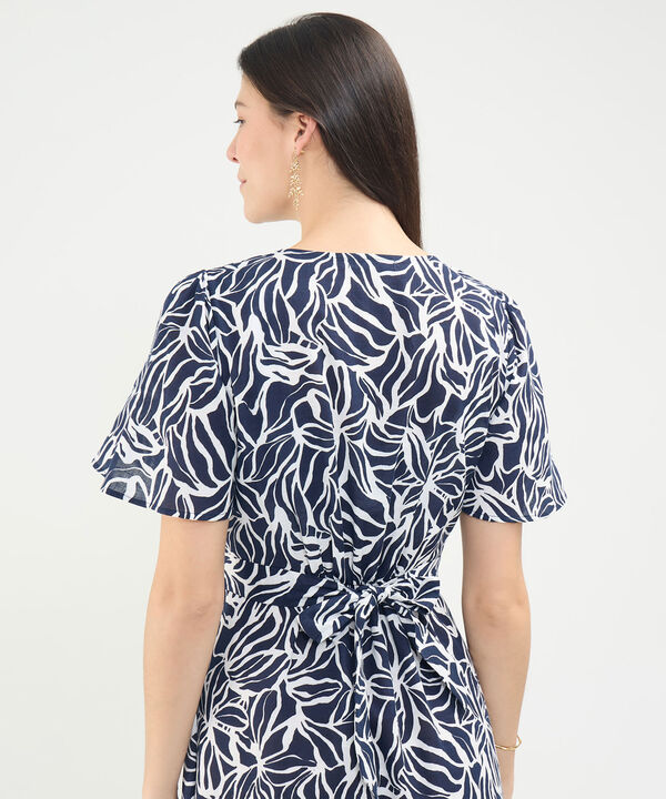 Vestido Estampado con Escote en V