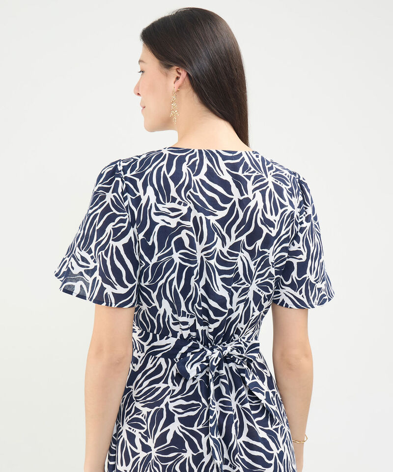Vestido Estampado con Escote en V