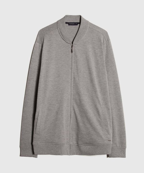 Buzo Bomber Tela Con Textura