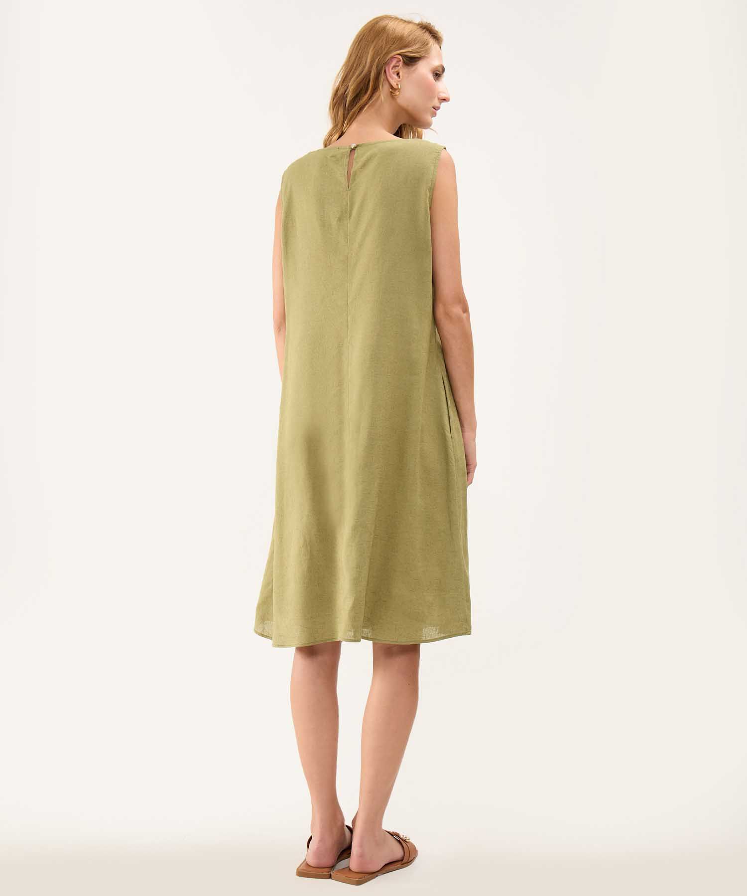 Vestido en Efecto Lino