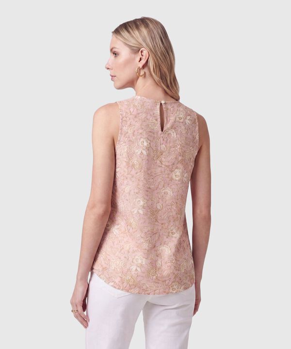 Blusa Sin Mangas Con Pliegues Para Mujer