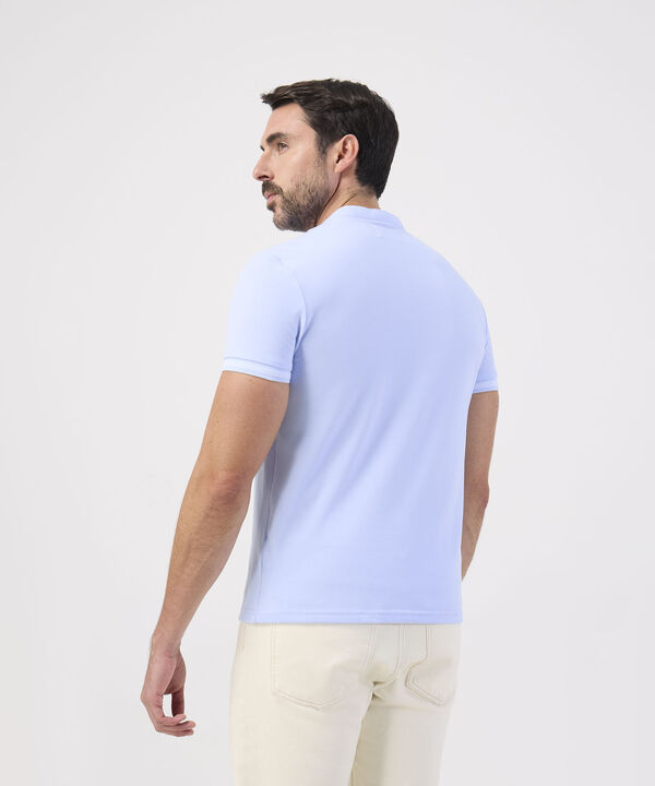 Polo Slim Fit Cuello Mao y Bolsillo Para Hombre