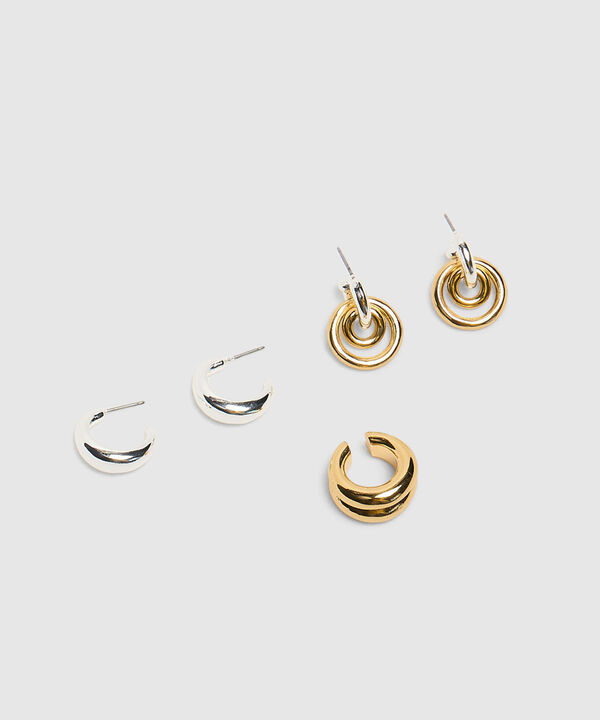 Set X3 Aretes Y Ear Cuff Mujer