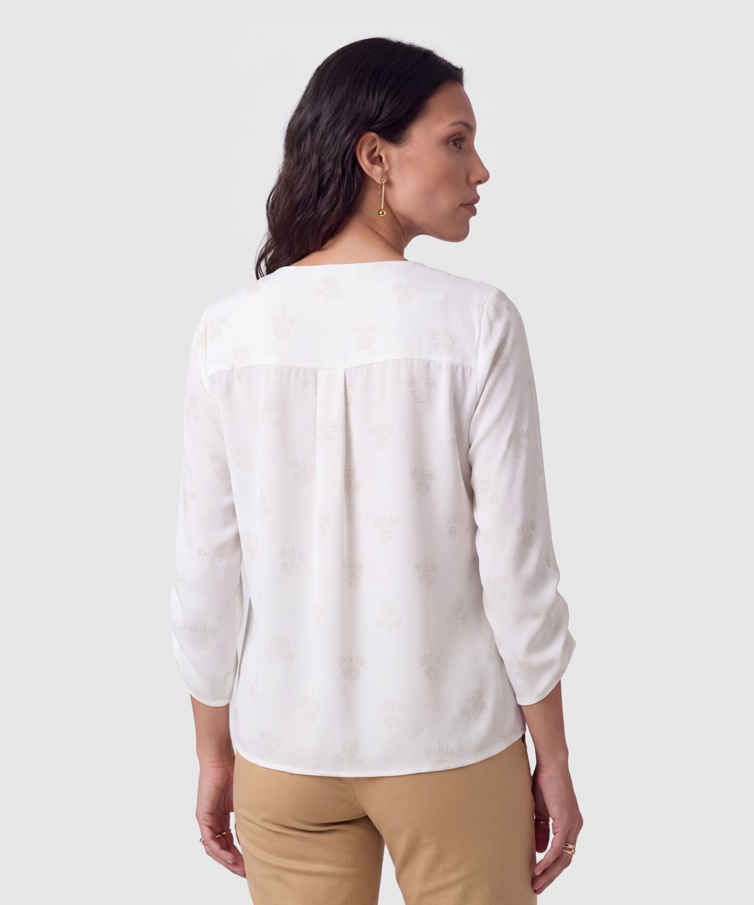 Blusa Escote V Con Pliegue Para Mujer