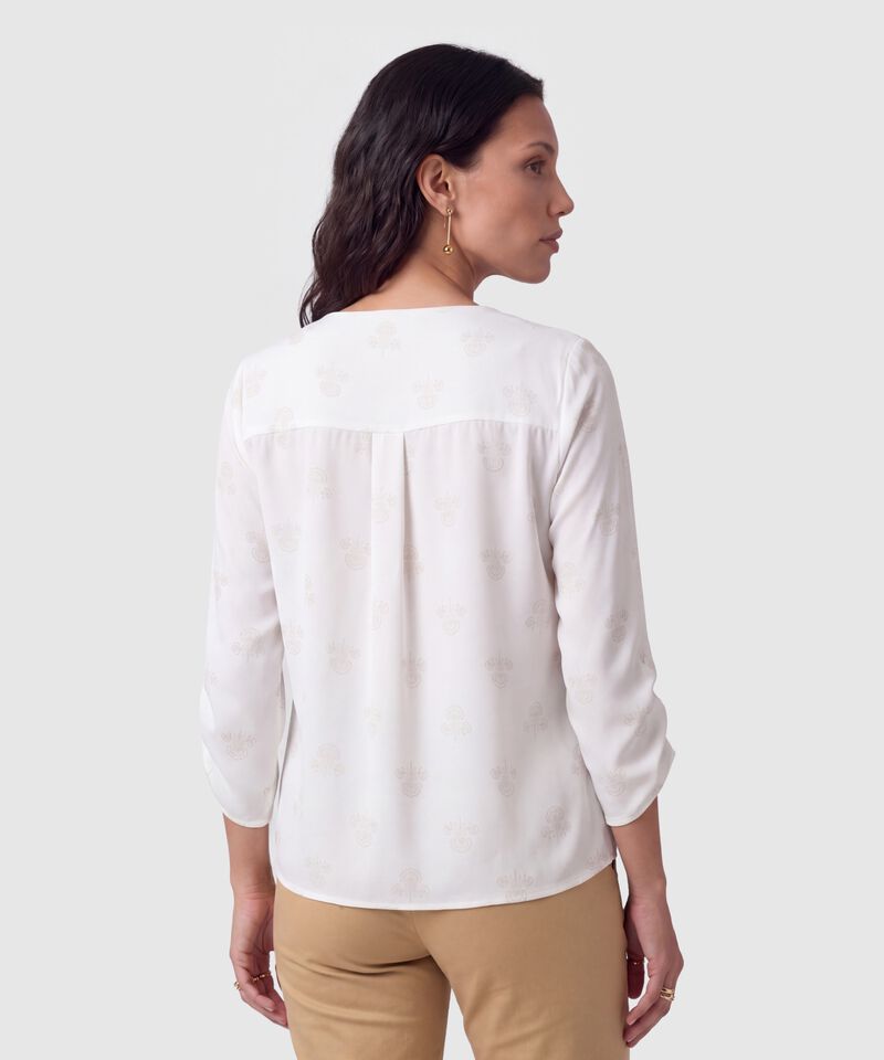 Blusa Escote V Con Pliegue Para Mujer