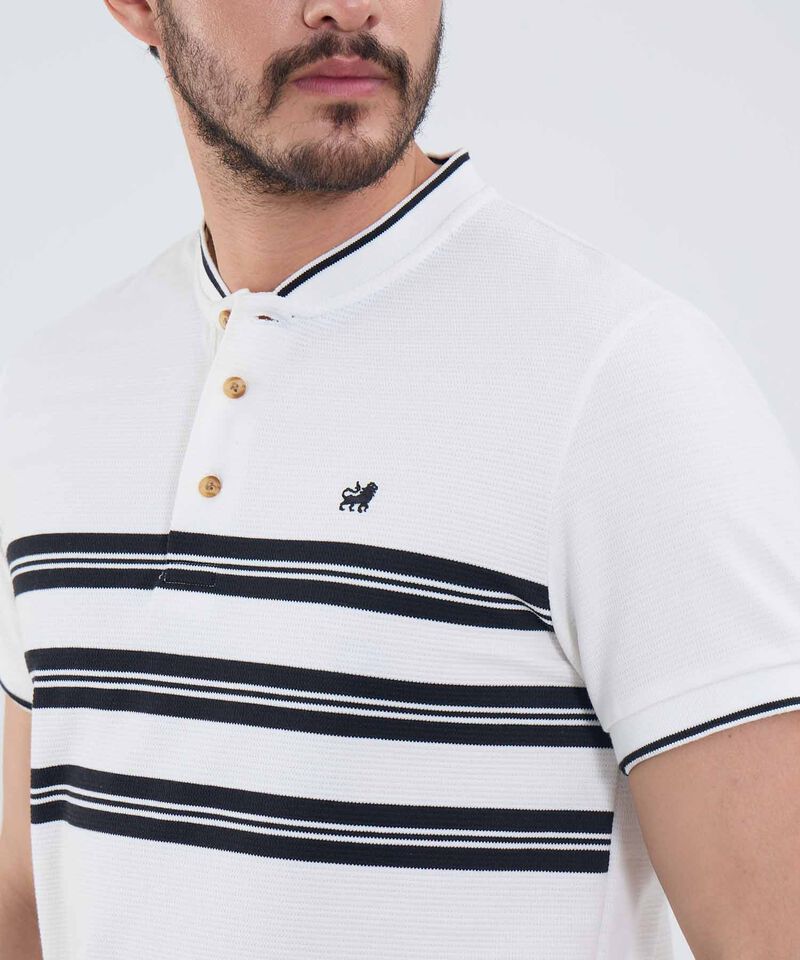 Polo Cuello Mao con Rayas