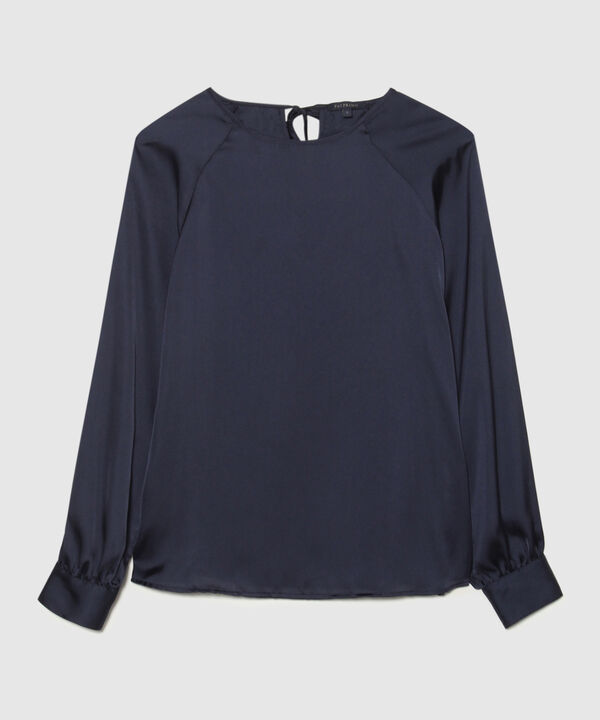 Blusa Manga Larga con Cuello Redondo