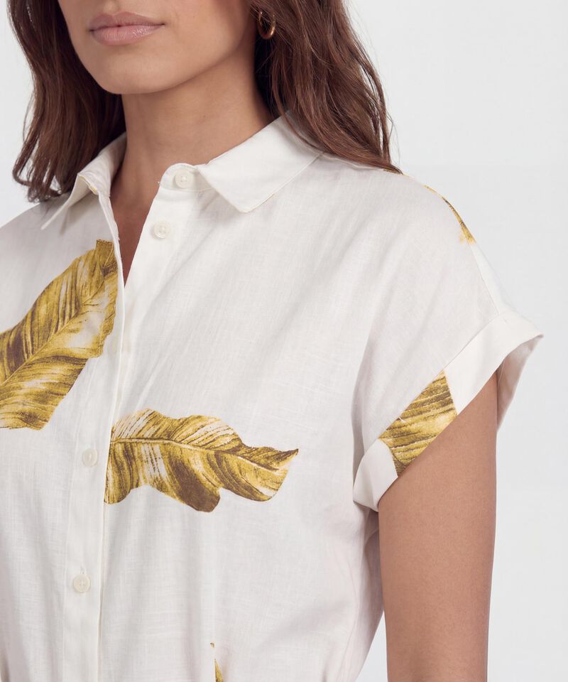 Vestido Estampado Con Cinturon 