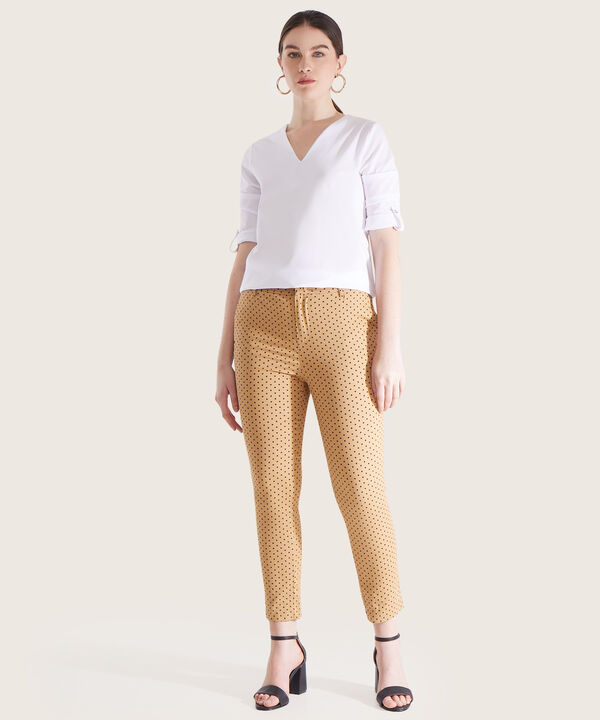 Pantalon Chino Estampado Con Cinturón image number null