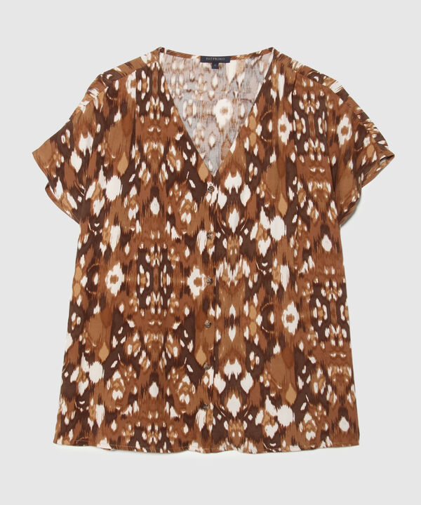 Blusa Estampada con Escote en v