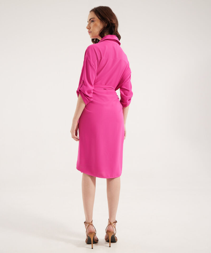 Vestido Corto Con Cuello Camisero