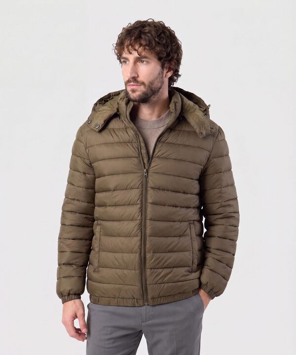 Chaqueta Acolchada Con Capota Hombre
