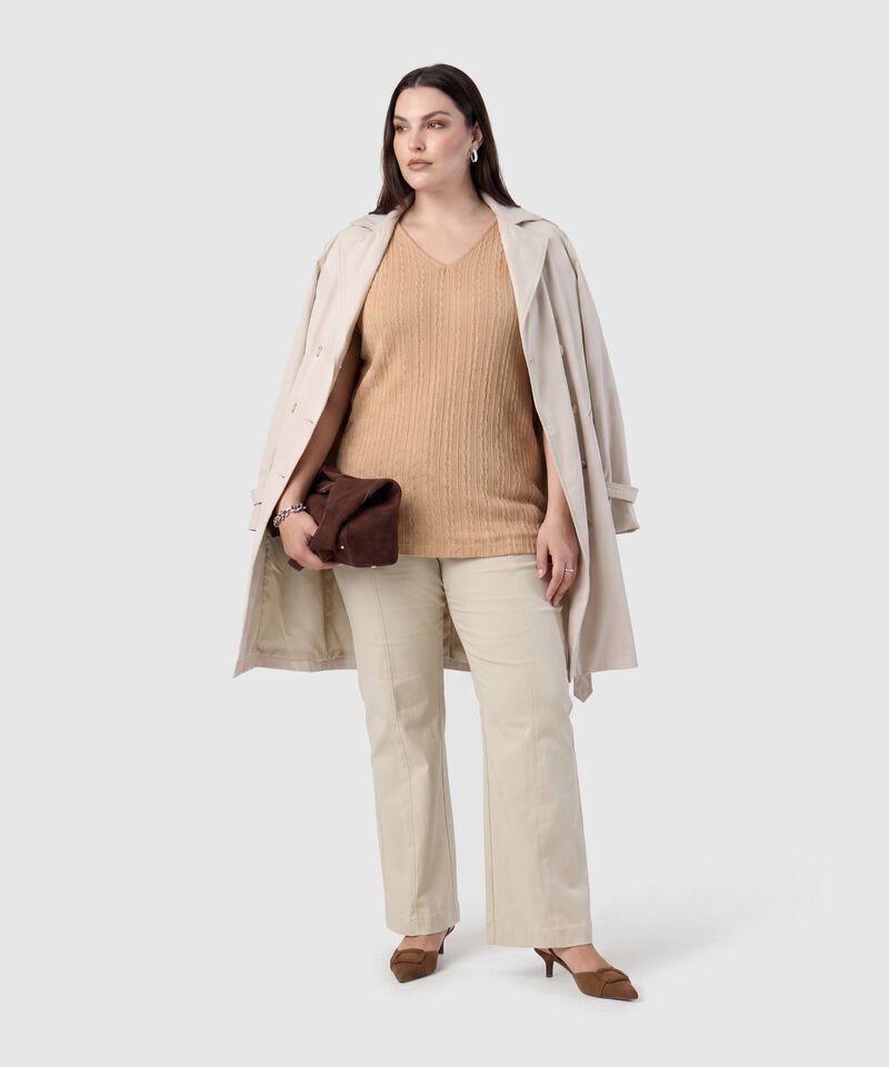 Camiseta Cuello V Textura Mujer Curvy