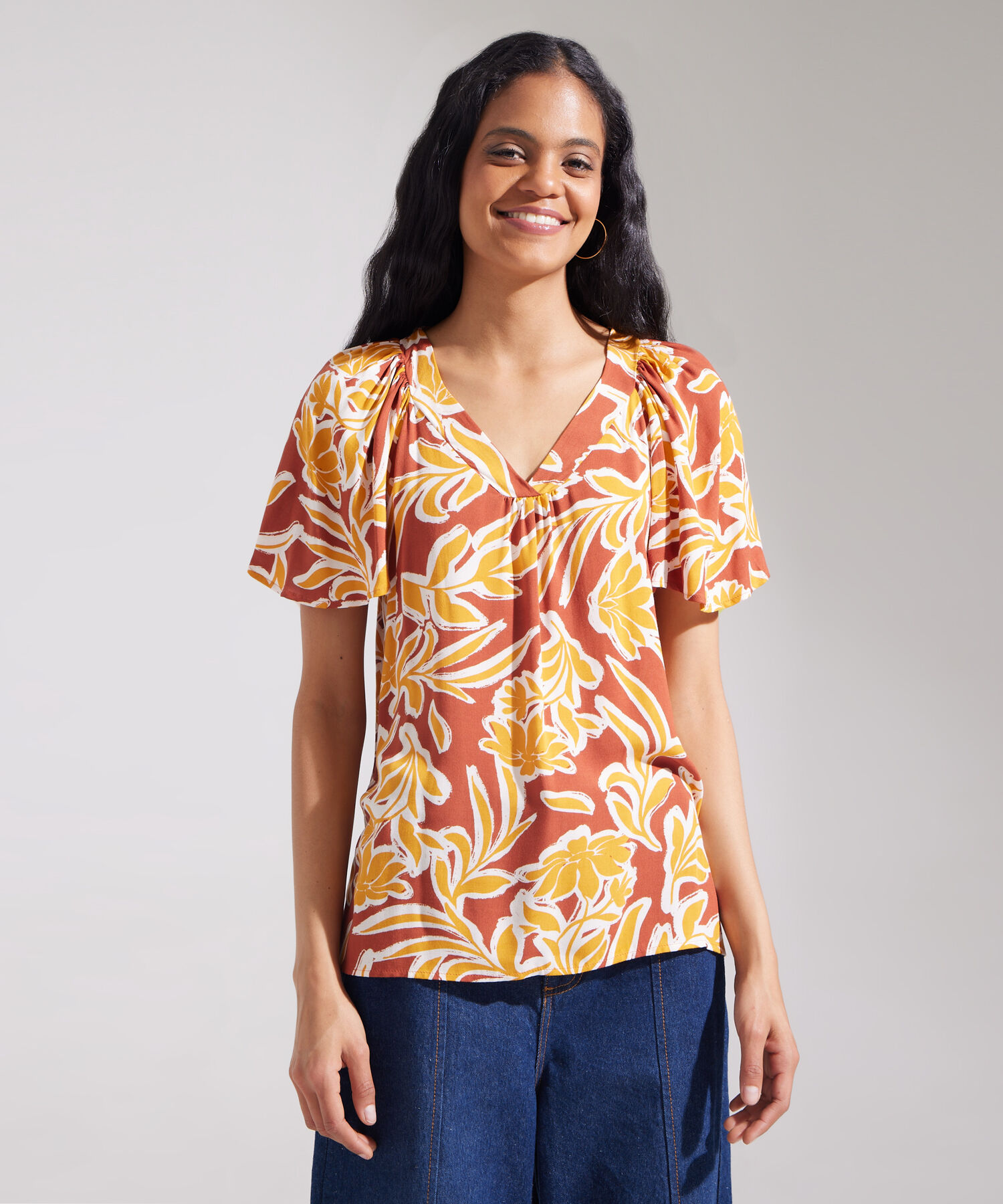 Blusas en escote v discount