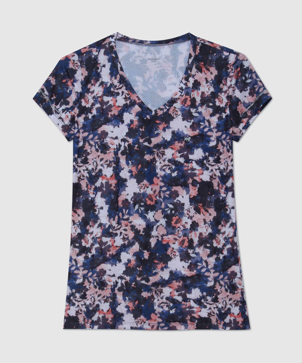 Camiseta Para Mujer, Cuello En V, Manga Corta, Estampada