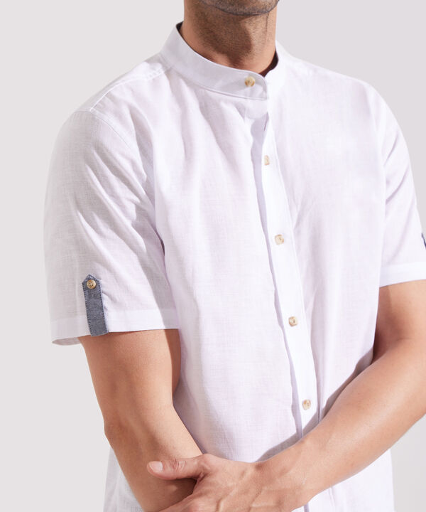 Camisa Cuello Neru Unicolor Manga Corta image number null