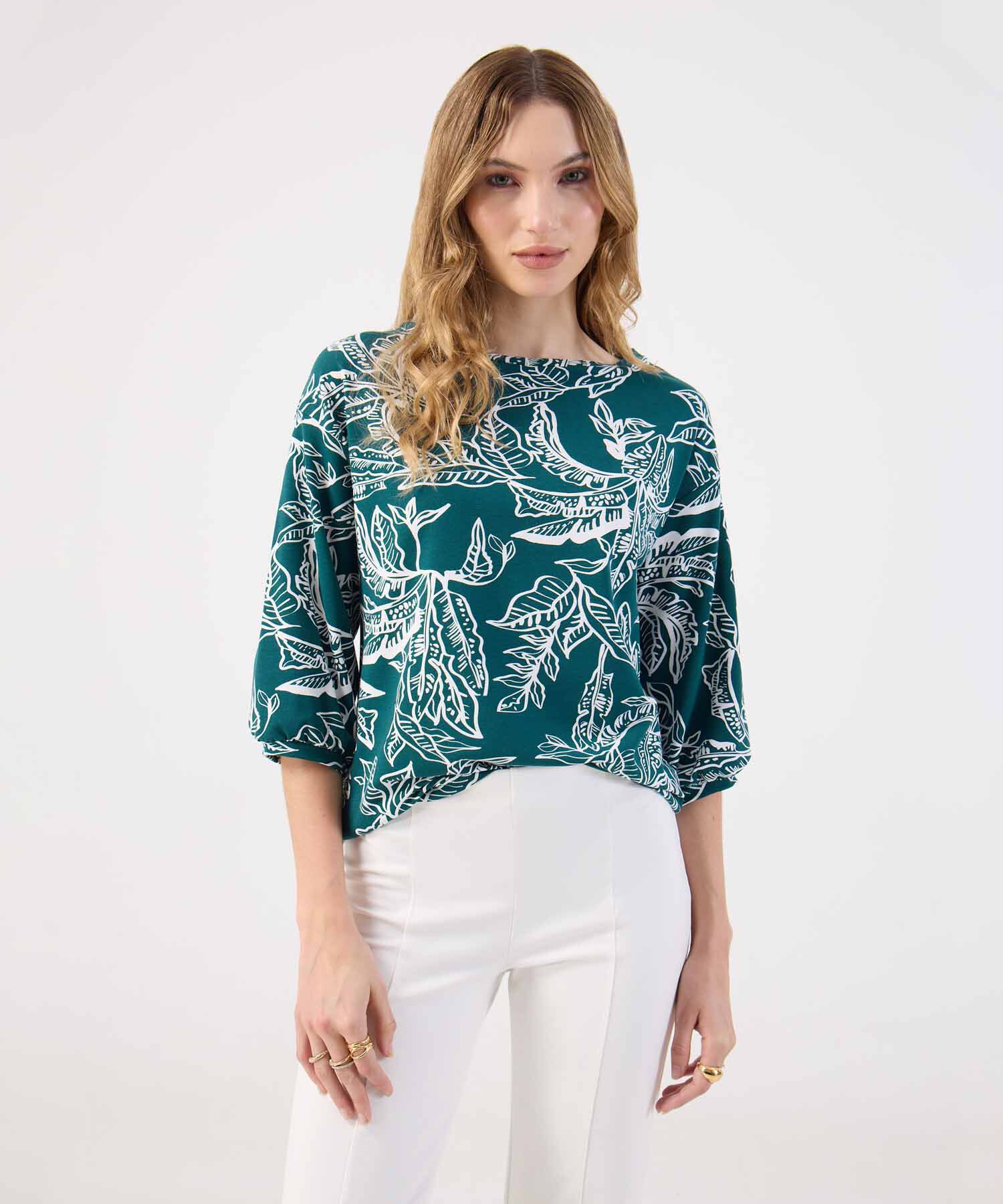Blusa Estampada de Hojas