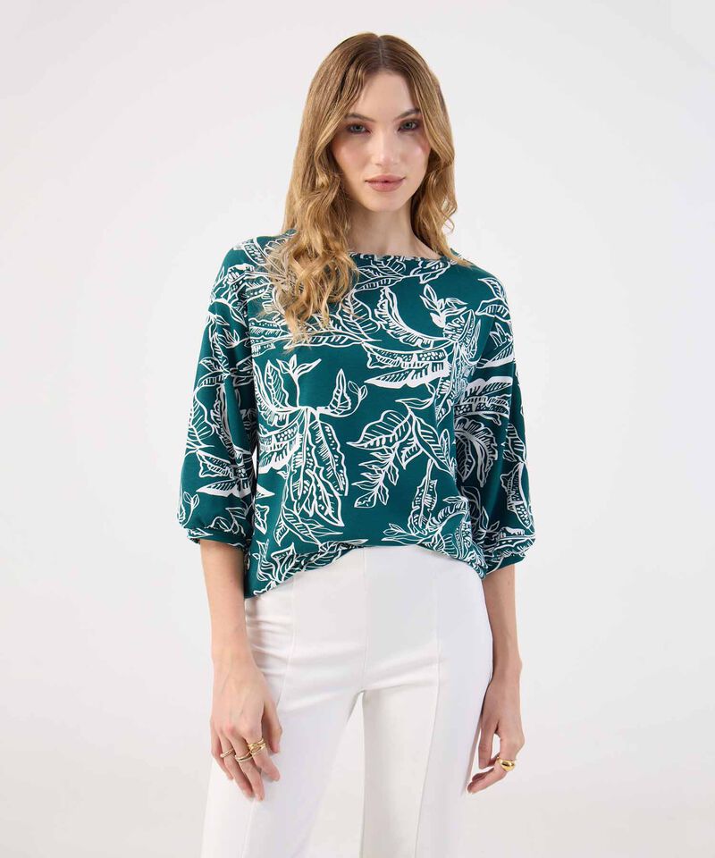 Blusa Estampada de Hojas