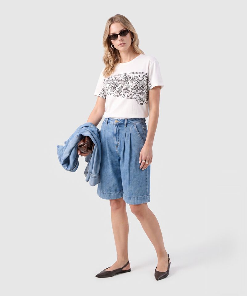 Camiseta Estampado Manga Corta Para Mujer