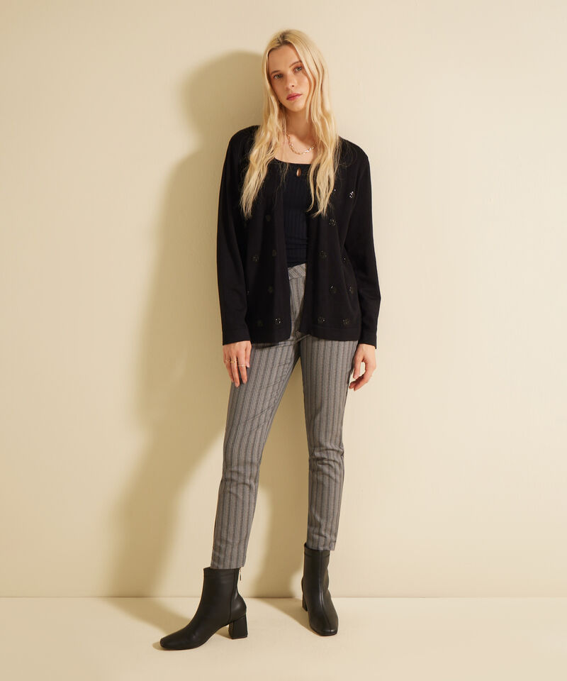 Saco Manga Larga Con Apliques