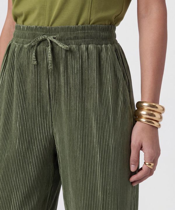 Pantal&oacute;n Wide Leg Plisado Para Mujer