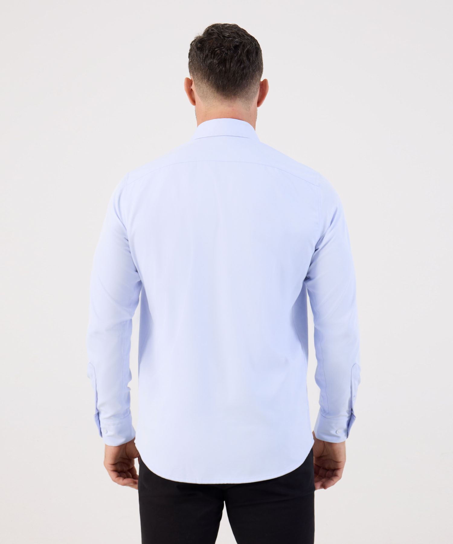 Camisa Formal De Manga Larga Con Bolsillo Para Hombre